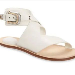 * NEW* Rag & Bone Ventura White Leather Ankle Strap sandal. Sz 36 no box‎